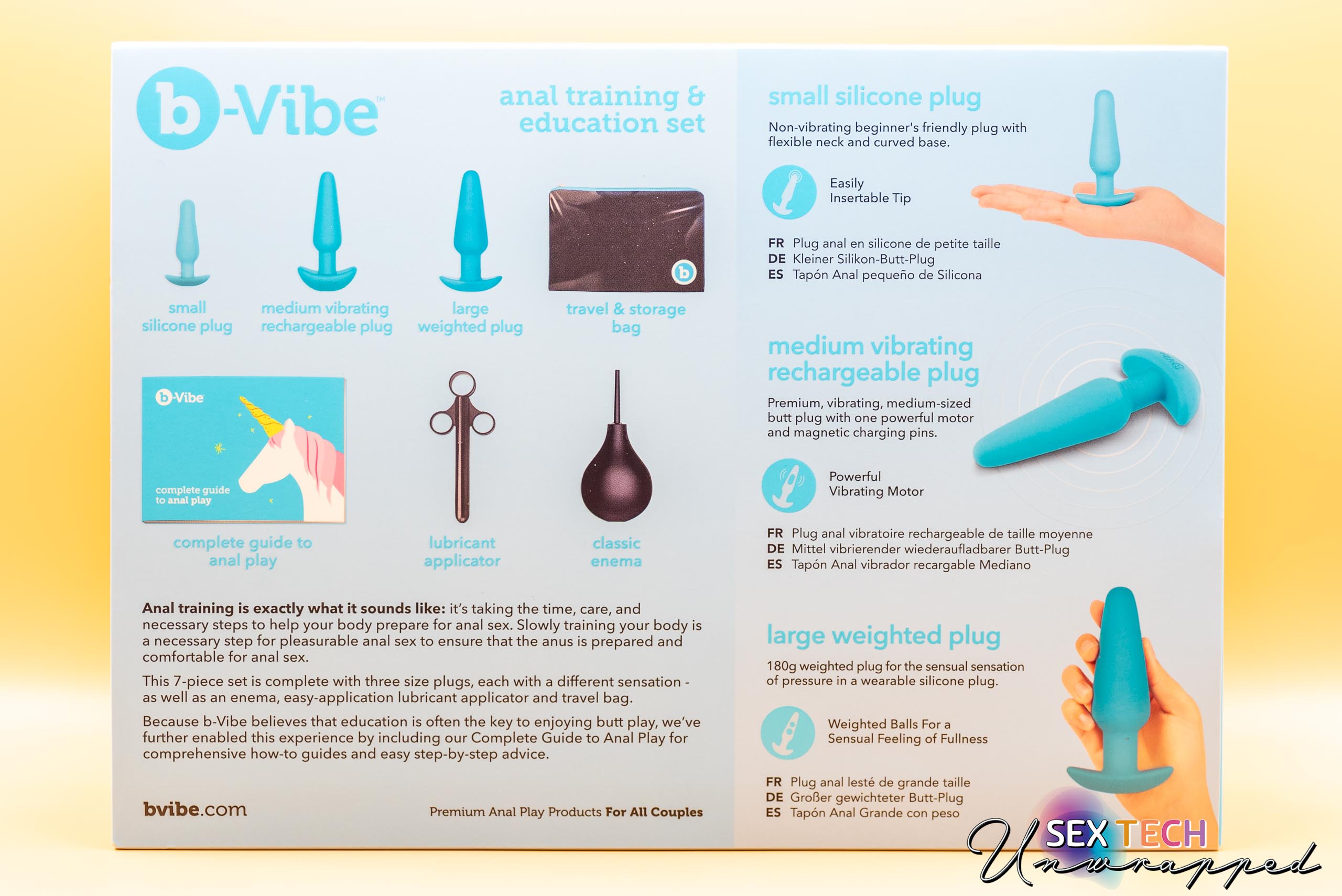 b-Vibe anal training and education set box cover back